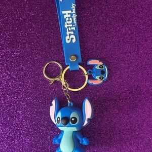 Stitch Keychain with Blue Strap